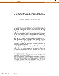 Esg Disclosure in Comparative Perspective: Optimizing Private Ordering in Public Reporting