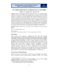FACTORING SERVICES in CONDITIONS of V4 COUNTRIES Čulková K., Janošková M., Csikósová A. Abstract: Number of Risks Influences Business Significantly