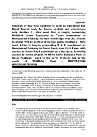 Item D1 Creation of Two New Sections of Road As Dedicated Bus Rapid Transit Route for Buses, Cyclists and Pedestrians Only