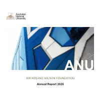 Sir Roland Wilson Foundation 2020 Annual Report