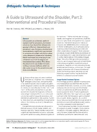 A Guide to Ultrasound of the Shoulder, Part 3: Interventional and Procedural Uses