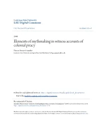 Elements of Mythmaking in Witness Accounts of Colonial Piracy