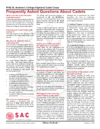 Frequently Asked Questions About Cadets