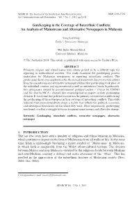 Gatekeeping in the Coverage of Interethnic Conflicts: an Analysis of Mainstream and Alternative Newspapers in Malaysia