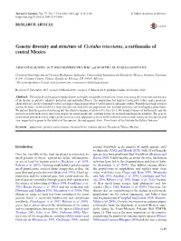 Genetic Diversity and Structure of Crotalus Triseriatus, a Rattlesnake of Central Mexico