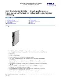 IBM Bladecenter HS22V -- a High-Performance Blade Server Optimized for Virtualization and Energy Efficiency