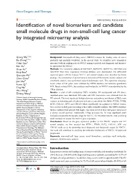 Identification of Novel Biomarkers and Candidate Small Molecule Drugs in Non-Small-Cell Lung Cancer by Integrated Microarray Analysis