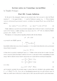 (Ns-Tp430m) by Tomislav Prokopec Part III: Cosmic Inflation
