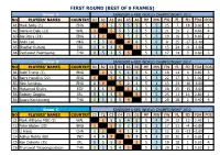 First Round (Best of 9 Frames)