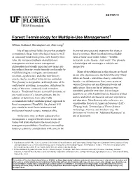 Forest Terminology for Multiple-Use Management1