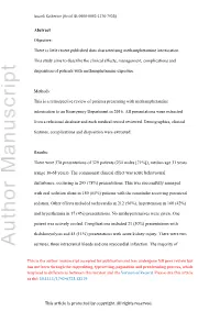 Methamphetamine Presentations to an Emergency Department: Management and Complications