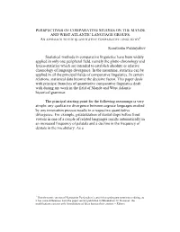 Perspectives of Comparative Studies on the Mande and West Atlantic Language Groups: 1 an Approach to the Quantitative Comparative Linguistics