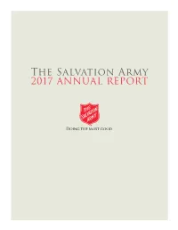 The Salvation Army 2017 ANNUAL REPORT TABLE of CONTENTS