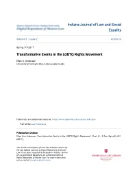 Transformative Events in the LGBTQ Rights Movement