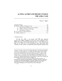 Acting As Private Prosecutor in the Amia Case