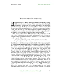 Boccaccio on Readers and Reading