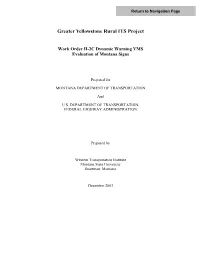 Dynamic Warming VMS Evaluation of Montana Signs