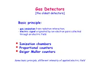 Gas Detectors [The Oldest Detectors]
