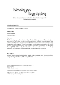 Himalayan Linguistics Introduction to Aspects of Brokpa Grammar The