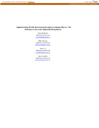 Implementing Mobile Environments Using Learning Objects: the Athabasca University Digital Reading Room