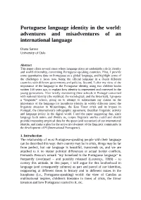 Portuguese Language Identity in the World: Adventures and Misadventures of an International Language