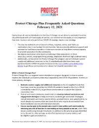 Protect Chicago Plus Frequently Asked Questions February 12, 2021