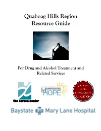 Quaboag Hills Region Resource Guide