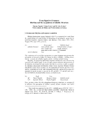 Rhythm and the Acquisition of Syllable Structure