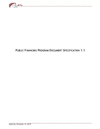 SFEC Public Financing Document Specification