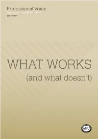 WHAT WORKS (And What Doesn’T) Editor John Graham