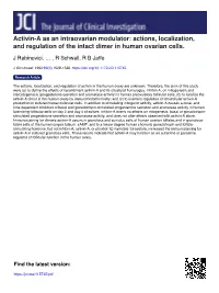 Activin-A As an Intraovarian Modulator: Actions, Localization, and Regulation of the Intact Dimer in Human Ovarian Cells