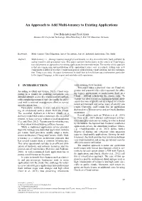 An Approach to Add Multi-Tenancy to Existing Applications