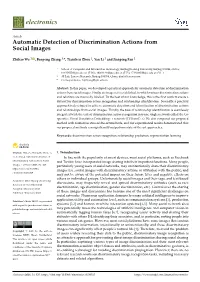 Automatic Detection of Discrimination Actions from Social Images
