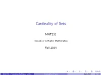 Cardinality of Sets