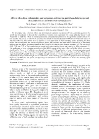 Effects of Sodium Polyacrylate and Potassium Polymer on Growth and Physiological Characteristics of Different Flue-Cured Tobaccos W.X