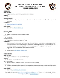 Fall 2021 Tryout/Practice Information