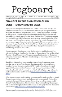 Pegboard ANIMATION GUILD and AFFILIATED ELECTRONIC and GRAPHIC ARTS Los Angeles, California, April 2015 Vol