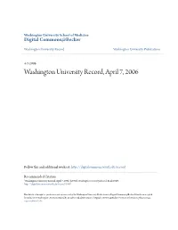 Washington University Record, April 7, 2006