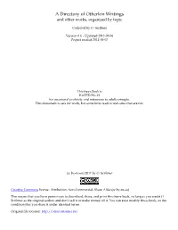 A Directory of Otherkin Writings and Other Works, Organized by Topic