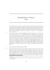 Introduction to Class S Law