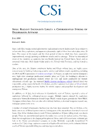 Iran: Recent Incidents Likely a Coordinated String of Deliberate Attacks