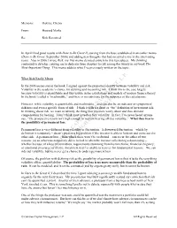 Memo: Risk Revisited