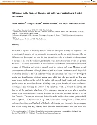 Patterns of Aestivation in Tropical Earthworms