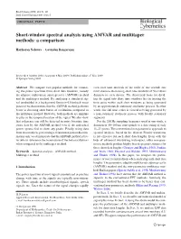 Short-Window Spectral Analysis Using AMVAR and Multitaper Methods: a Comparison