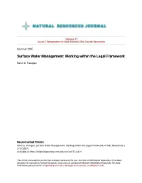 Surface Water Management: Working Within the Legal Framework