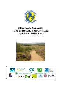 UHP Heathland Mitigation Delivery Report 2017 to 2018