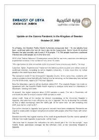 Update on the Corona Pandemic in the Kingdom of Sweden October 27, 2020