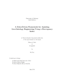 A Data-Driven Framework for Assisting Geo-Ontology Engineering Using a Discrepancy Index