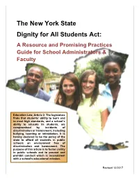 Dignity for All Students Act Guidance