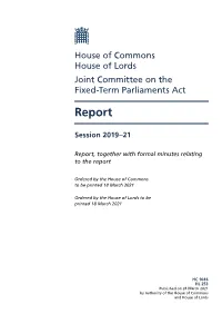 Fixed-Term Parliaments Act